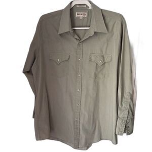 Vtg. Sheplers Western Wear Men's 17-33 Long Sleeve Pearl Snap Rodeo Cowboy Shirt